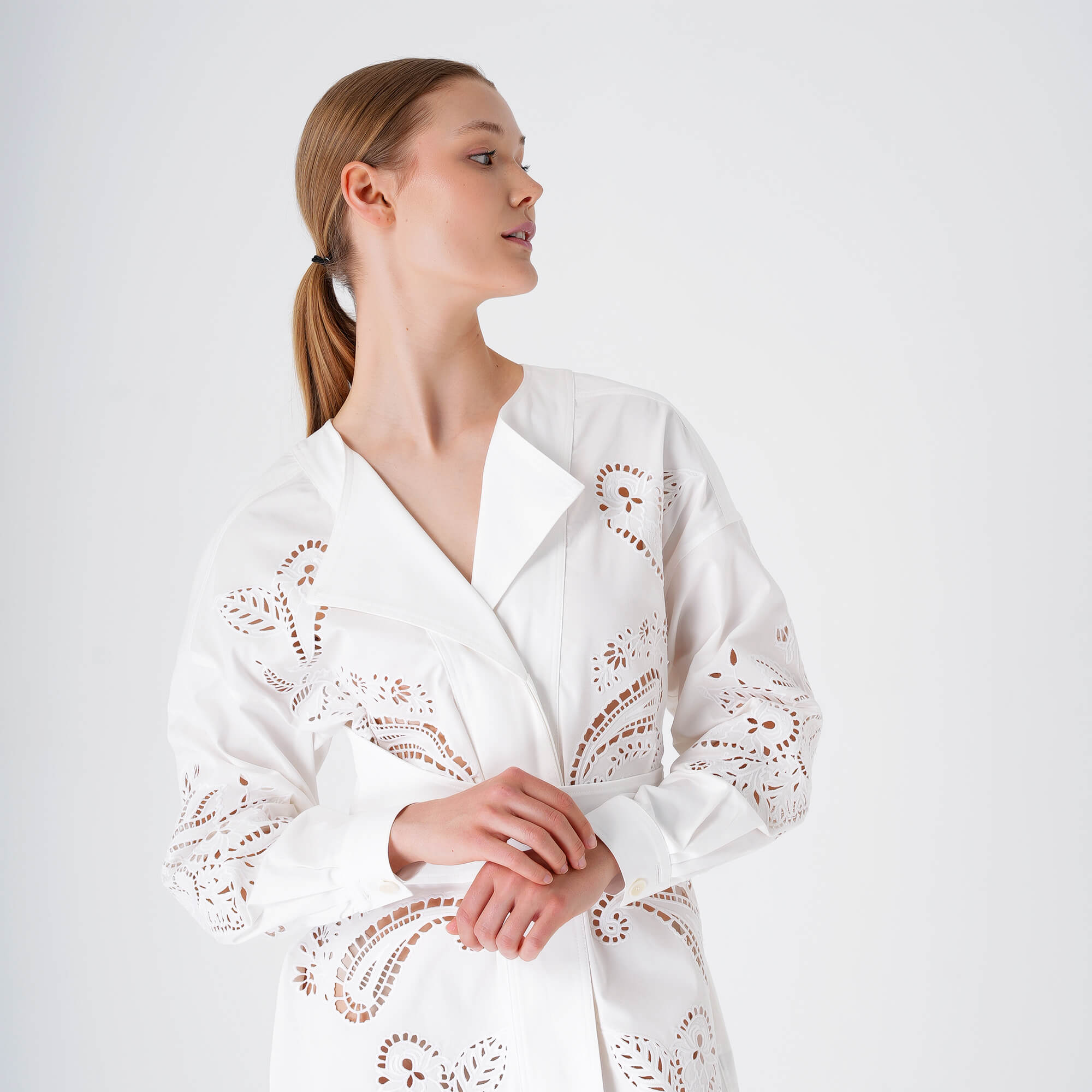 Etro - White Lace Shirt Dress